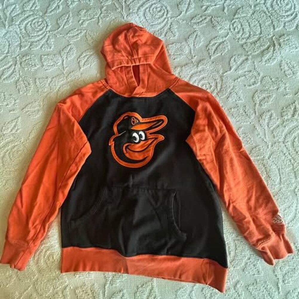 Baltimore Orioles Adidas Hooded Sweatshirt - Youth Large (14/16)